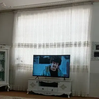 پرده همرا با یالان قهوه ای|پرده، رانر، رومیزی|سبزوار, کلاته سیفر|دیوار