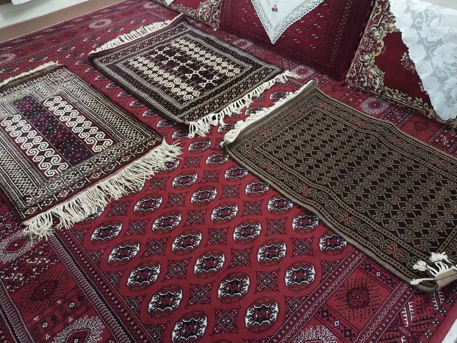 گلیم ابریشمی ترکمنی|پادری|گرگان, |دیوار