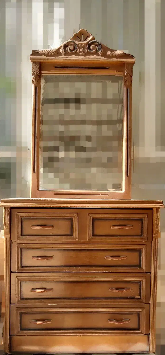 آینه و میز توالت چوبی|تخت و سرویس خواب|دزفول, |دیوار