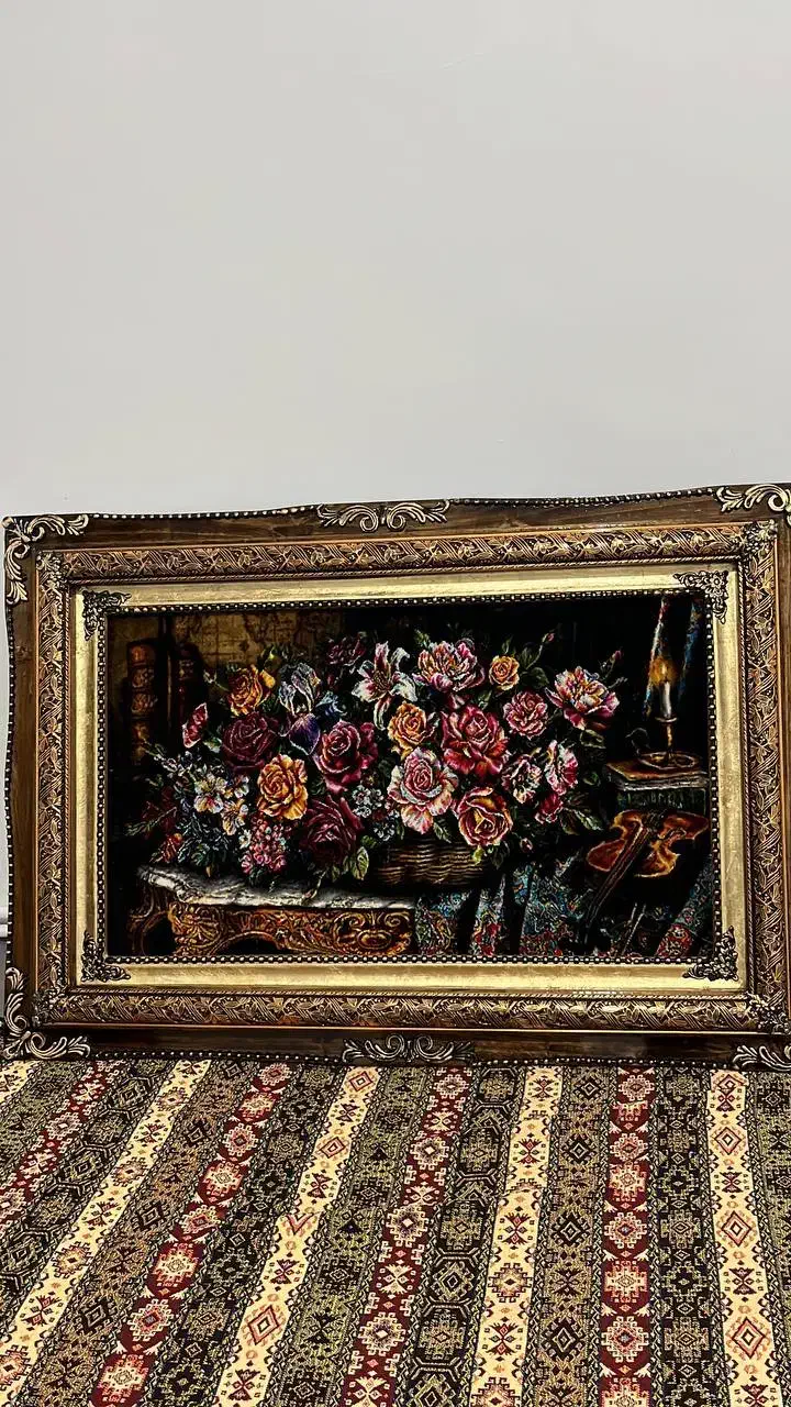 تابلو فرش دست باف تمام ابریشم خالص|تابلو فرش|سنندج, |دیوار