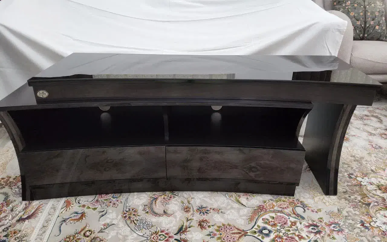 میز زیر تلویزیون دو تکه مشکی|میز تلویزیون|ساری, |دیوار