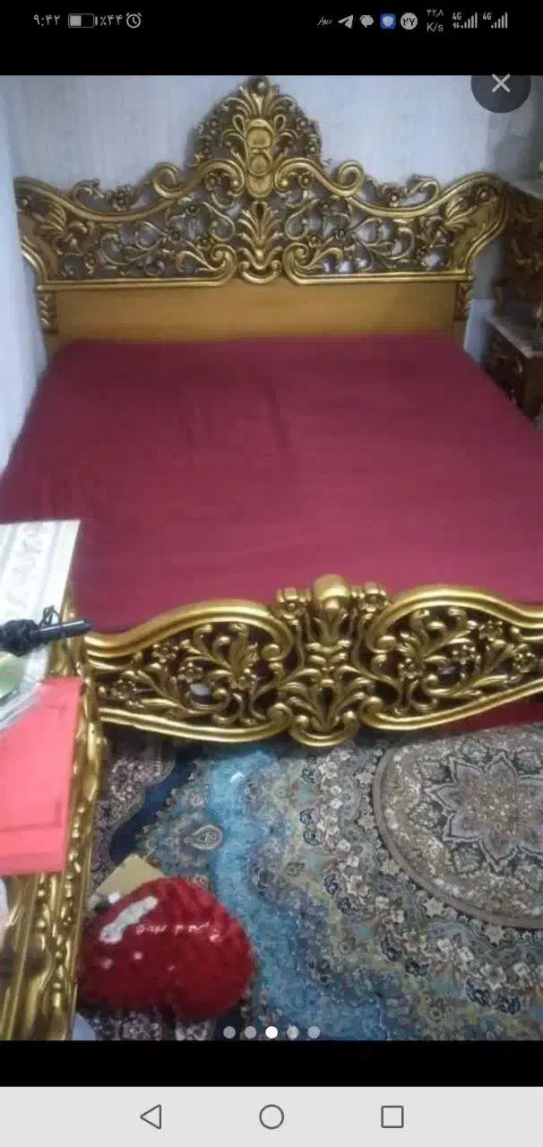 سرویس خواب تمام چوب منبت|تخت و سرویس خواب|مشهد, شهرک امام هادی (شهرک غرب)|دیوار