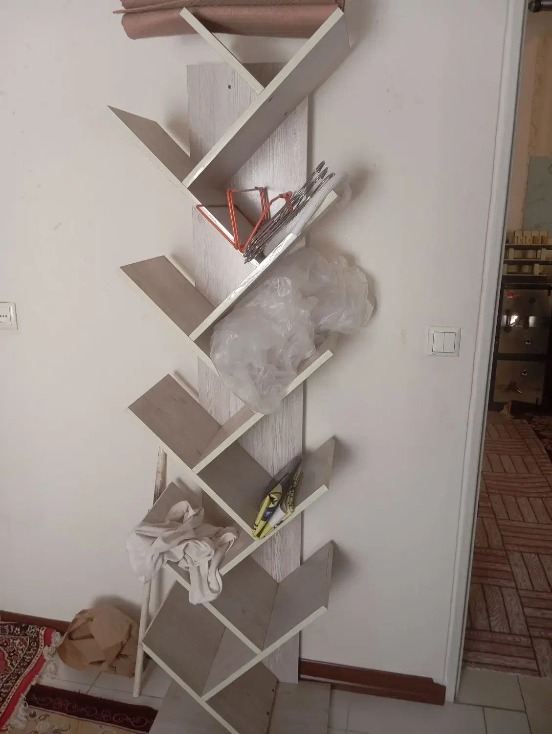 کتابخانه|کتابخانه، شلف، قفسه‌های دیواری|نسیم‌شهر, |دیوار