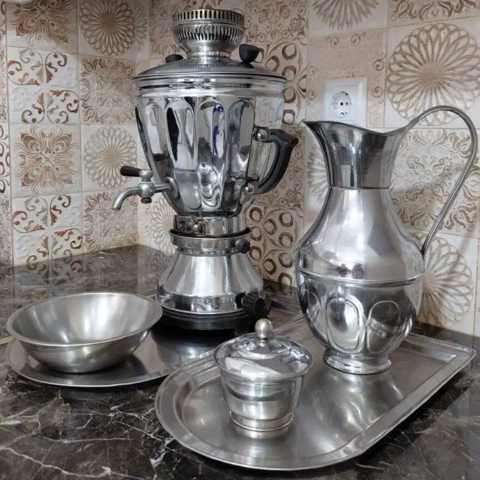 سماور دوگانه (گازی-نفتی) برند عالی‌نسب - ۵ تکه|سماور، چای‌ساز، قهوه‌ساز|تهران, سیزده آبان|دیوار