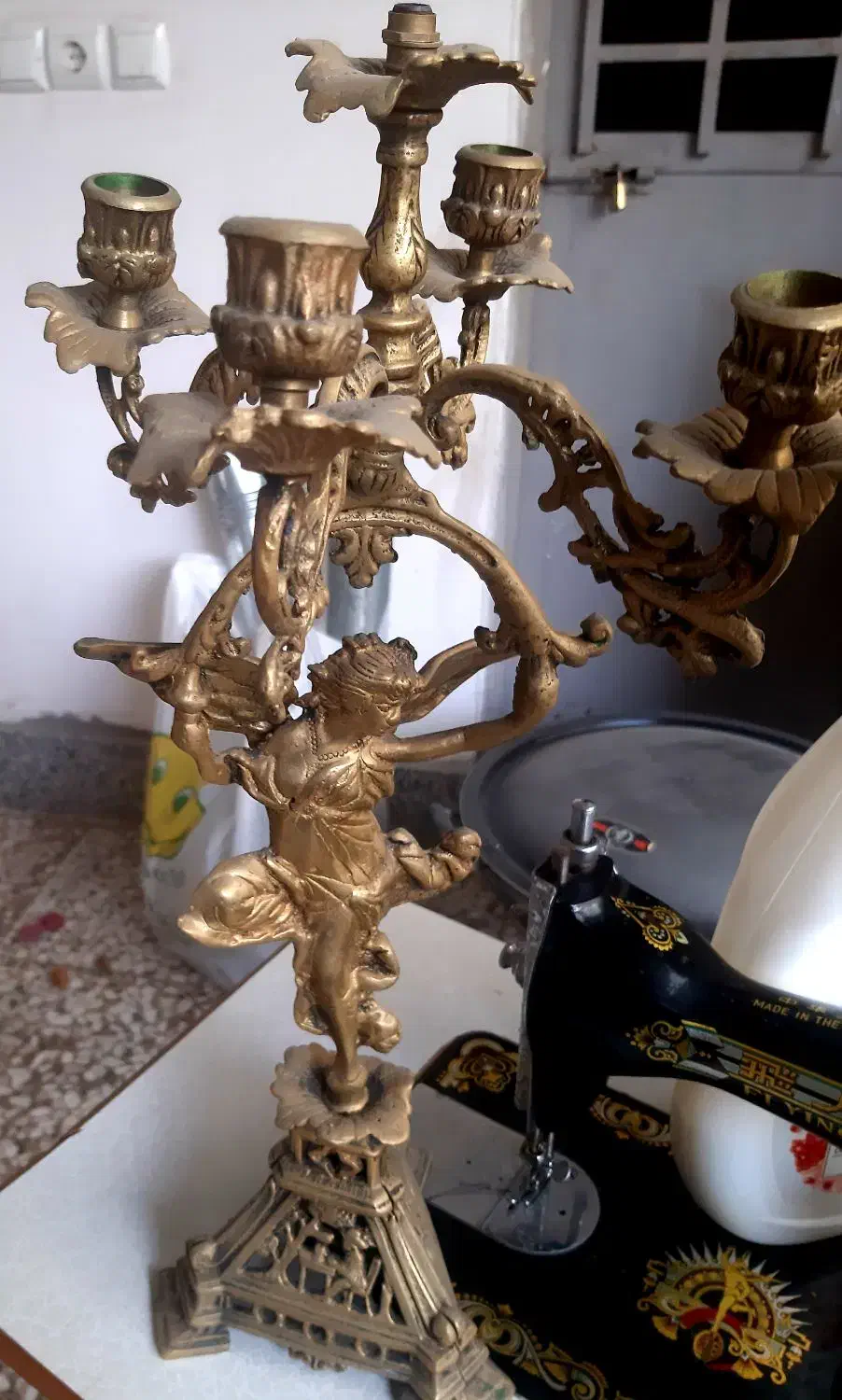 دوعدد شمعدان برنجی|کلکسیون اشیاء عتیقه|قائمشهر, |دیوار