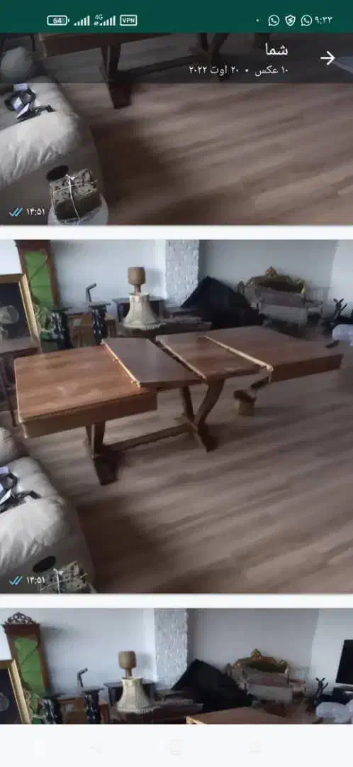 میز ناهار خوری فرنگی تمام چوب ب گردو حتی صفحه میز|میز و صندلی غذاخوری|تهران, ونک|دیوار