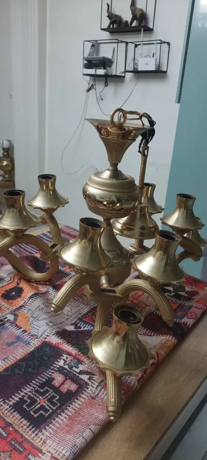 لوستر طلایی قدیمی|لوستر و چراغ آویز|تهران, فردوس|دیوار