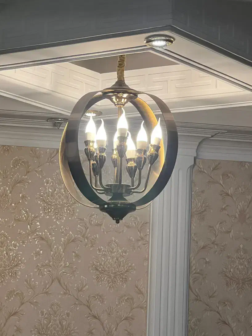 لوستر ۸شاخه ی استیل|لوستر و چراغ آویز|قزوین, |دیوار