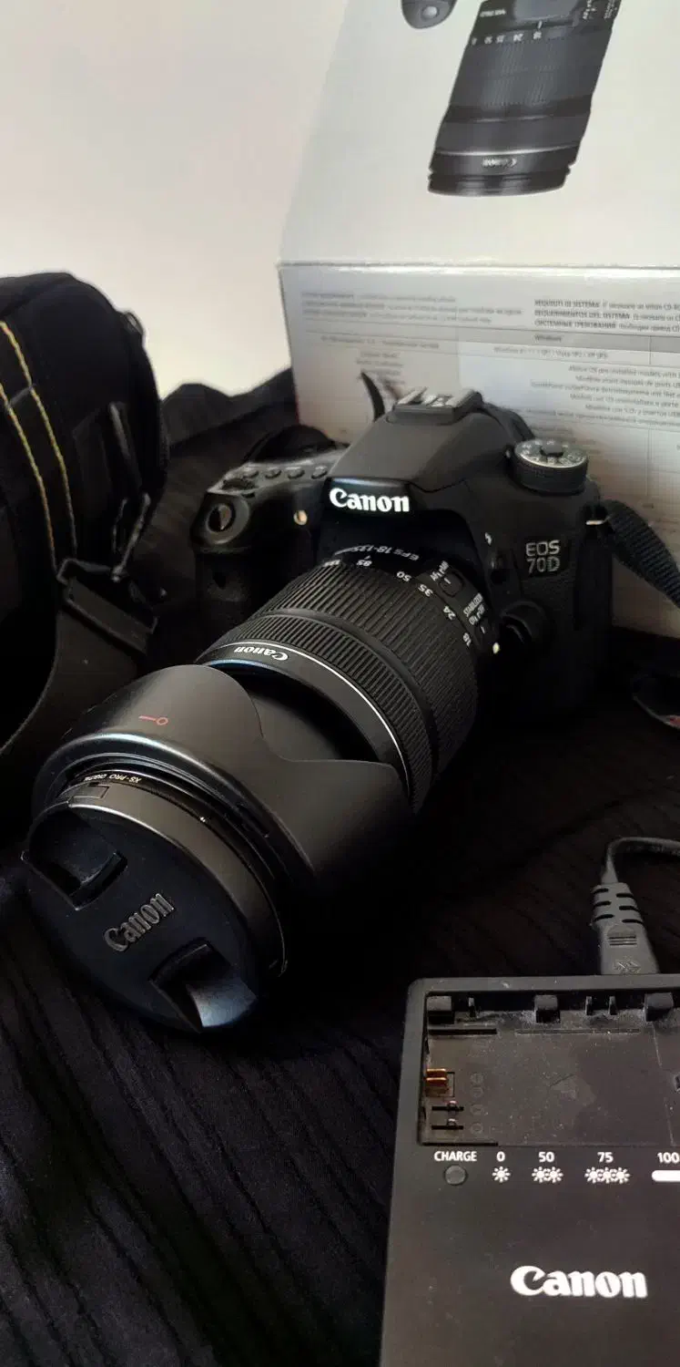 دوربین کنون ۷۰d با لنز ۱۸.۱۳۵ کاملا سالم|دوربین عکاسی و فیلم‌برداری|شیراز, دلجو|دیوار