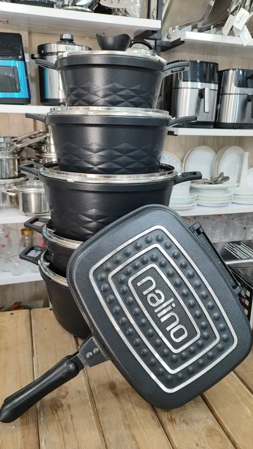 سرویس قابلمه 12 پارچه چدن گرانیت نالینو|ظروف پختوپز|فردیس, شهرک ارم|دیوار