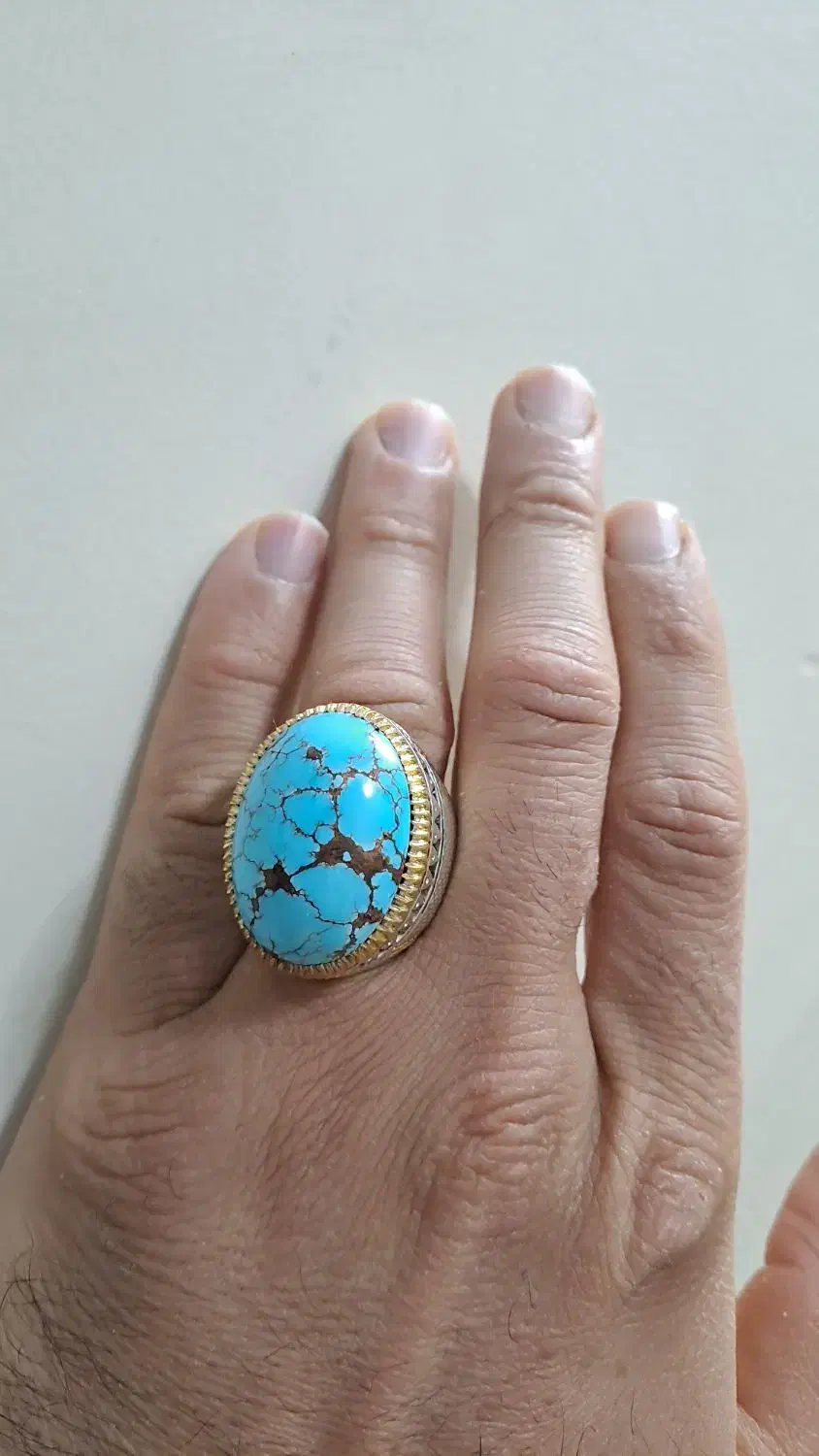 انگشتر فیروزه نیشابور فوق کلکسیونی با رکاب بینظیر|کلکسیون اشیاء عتیقه|شیراز, شهرک فرهنگیان|دیوار