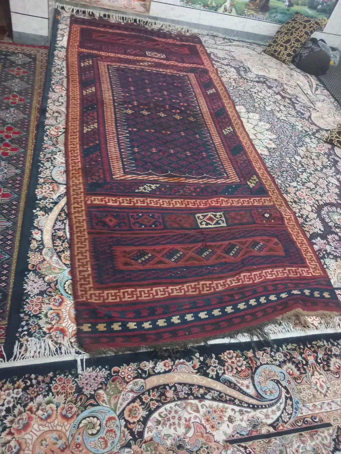 گلیم دست بافت|فرش|ایذه, |دیوار