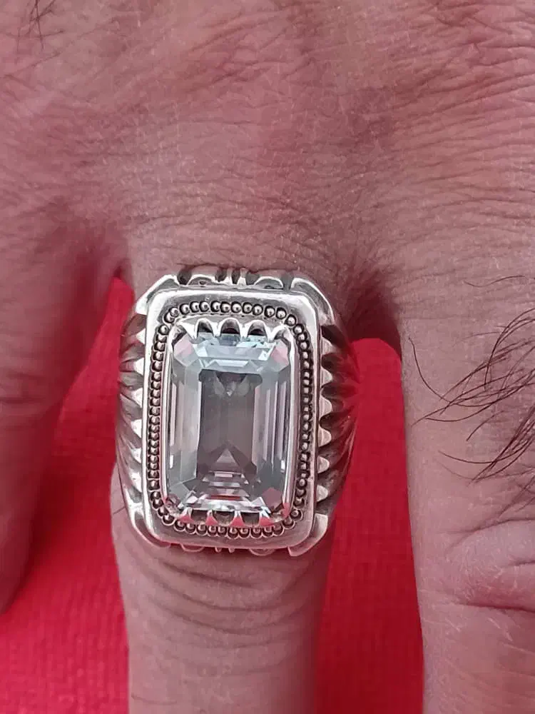 انگشتر خارجی نقره با نگین الماس باسختی۱۰|جواهرات|ارومیه, |دیوار