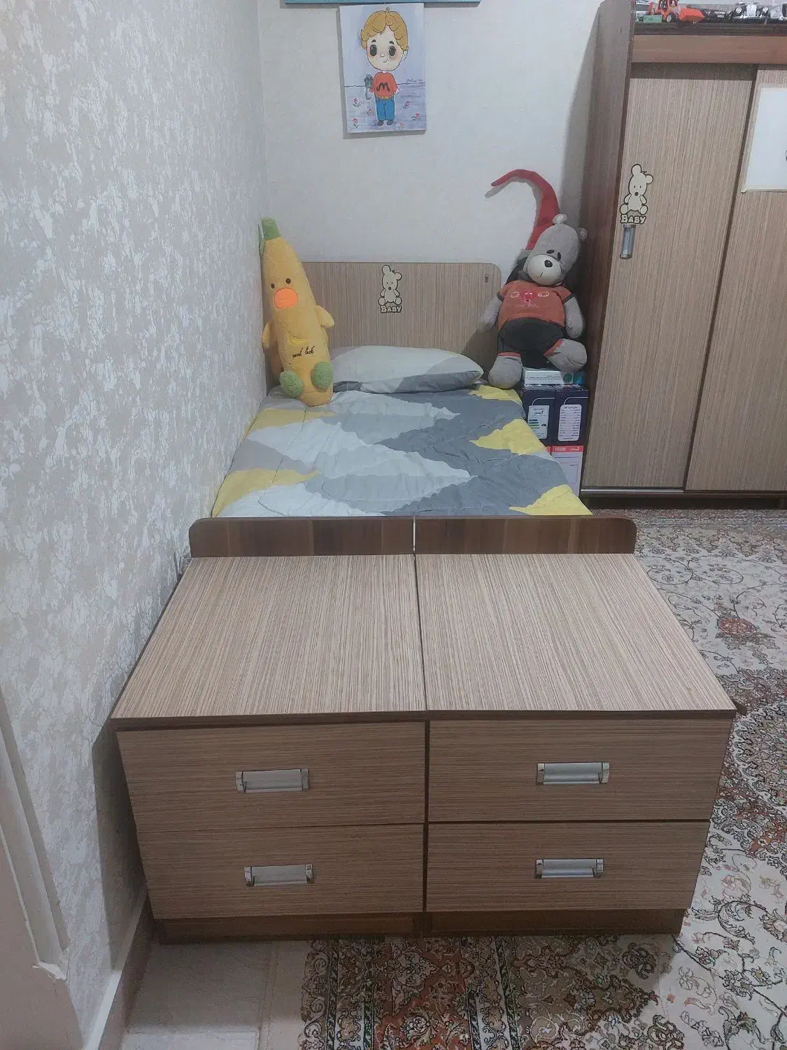 کمد سه تکه|تخت و سرویس خواب|ری, منصوریه منگل|دیوار