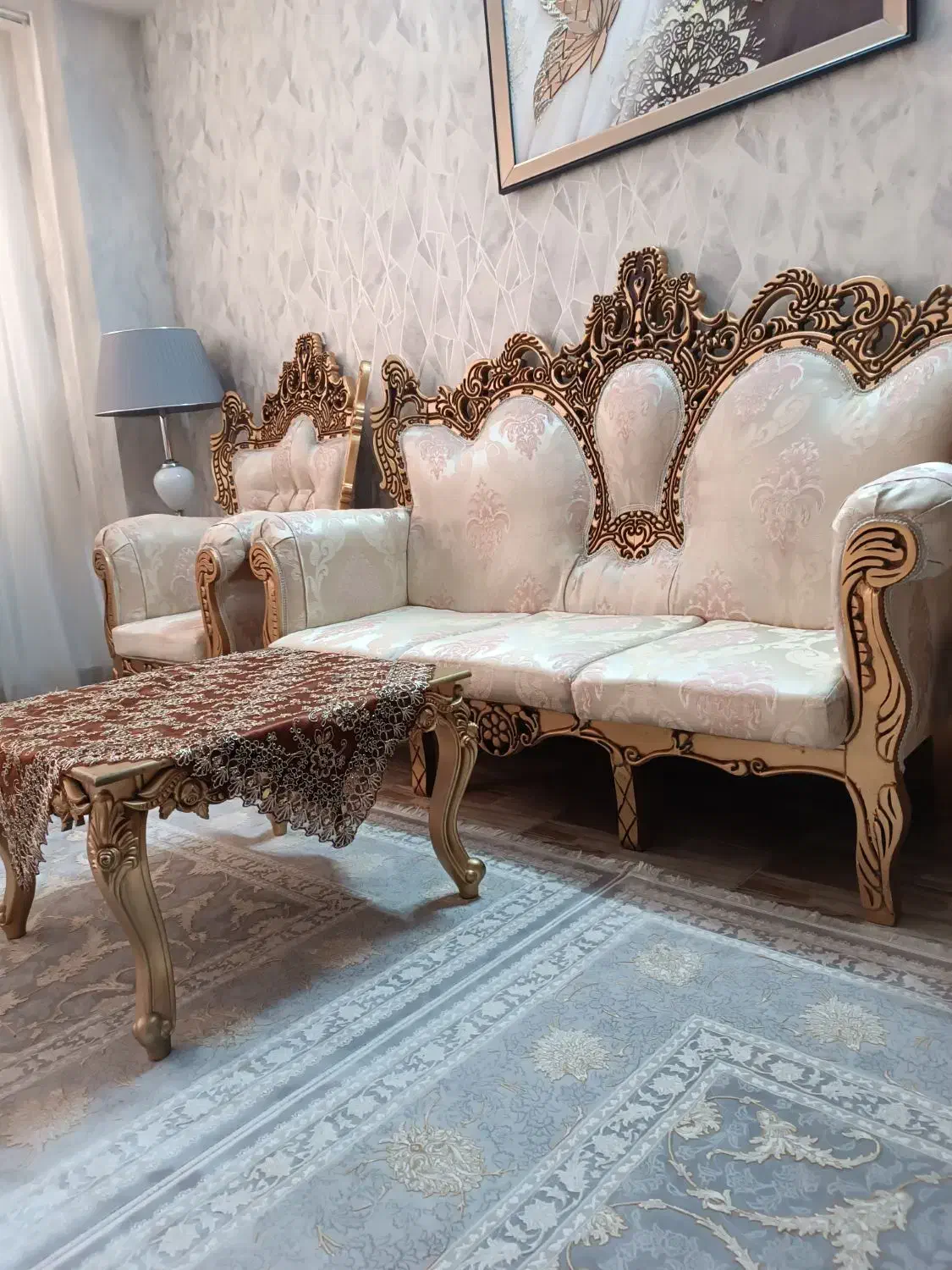 مبل7نفره سالم|مبلمان خانگی و میز عسلی|شاهدشهر, |دیوار