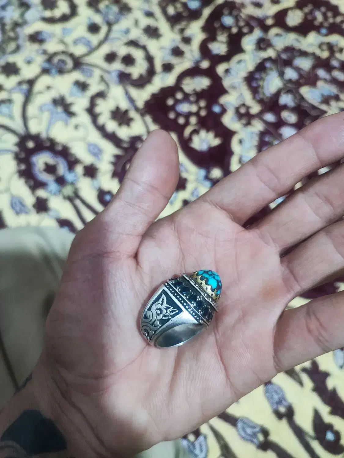 انگشتر فیروزه کار دست|جواهرات|مشهد, شهید قربانی|دیوار