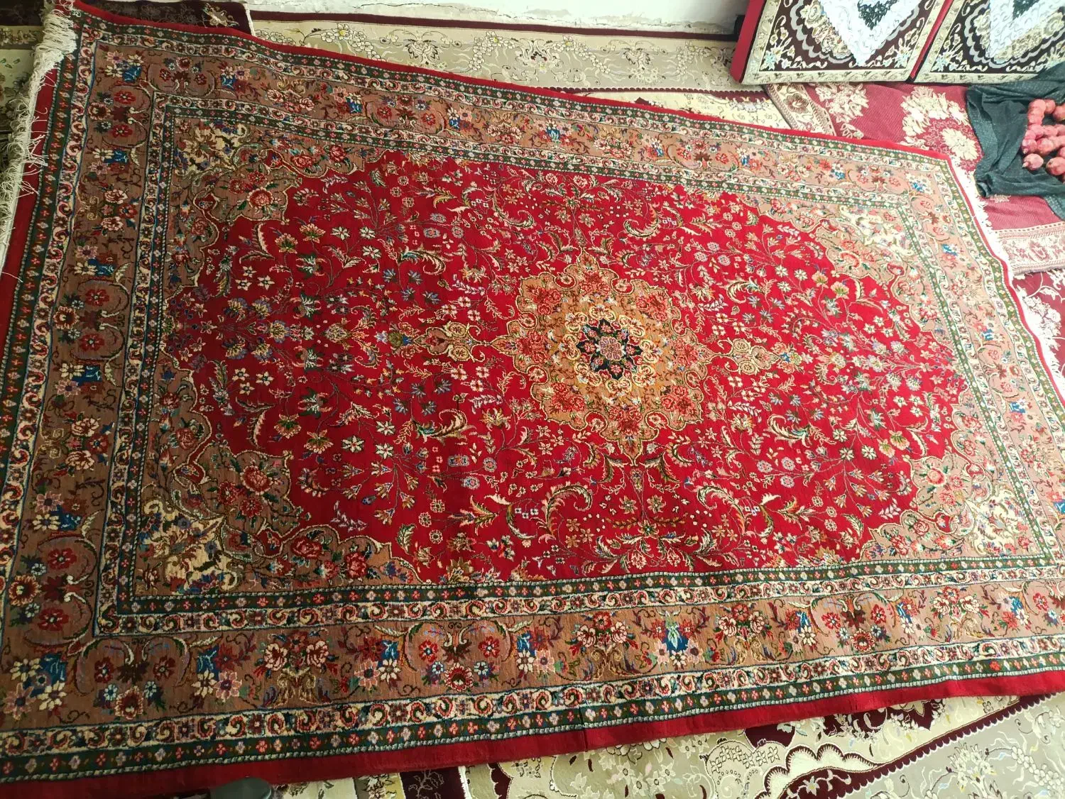 دو عدد فرش دستباف نو|فرش|گل تپه, |دیوار