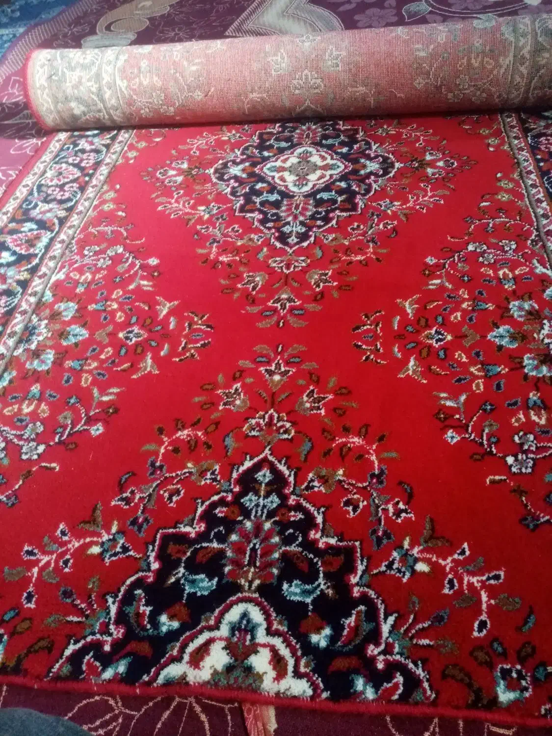 درود، یک تخته کناره فرشی، رنگ لاکی|فرش|شیراز, داریون|دیوار