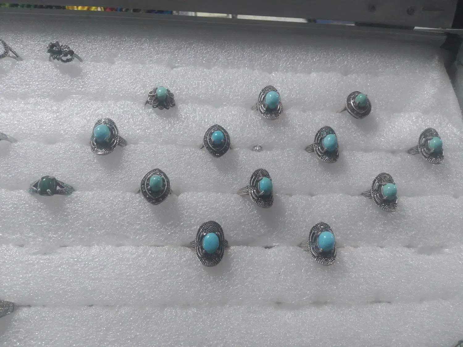 فروش انگشتر نقره با انواع نگینها|جواهرات|دامغان, |دیوار