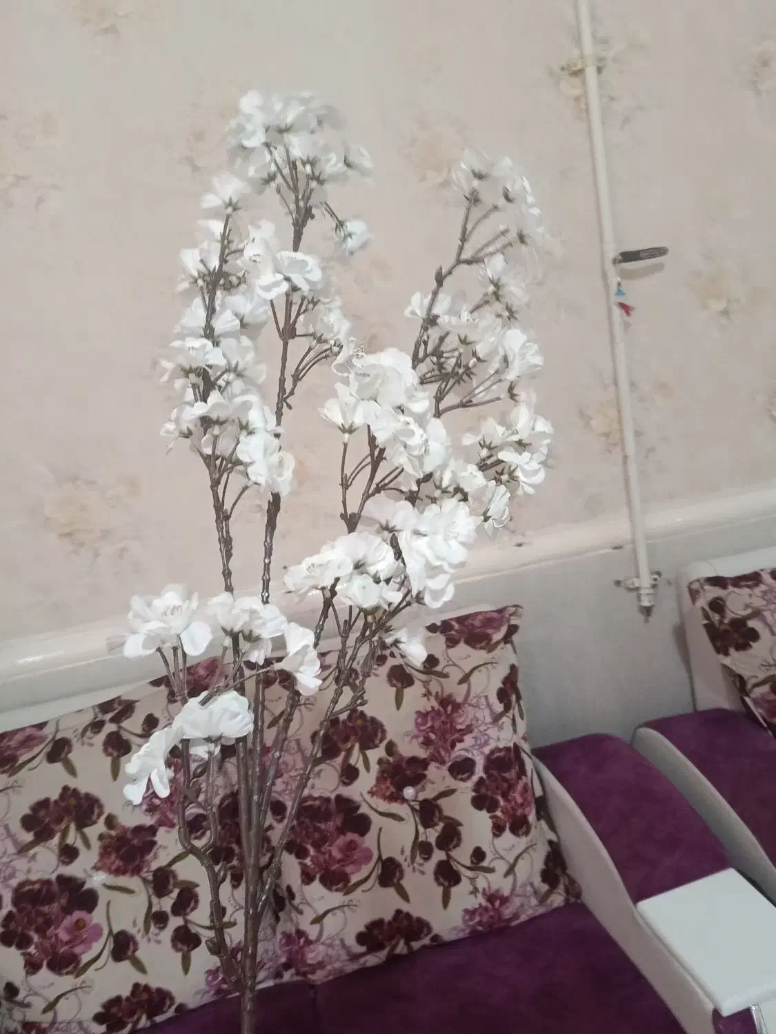 گل شکوفه سفید و صورتی|گل مصنوعی|ایذه, |دیوار