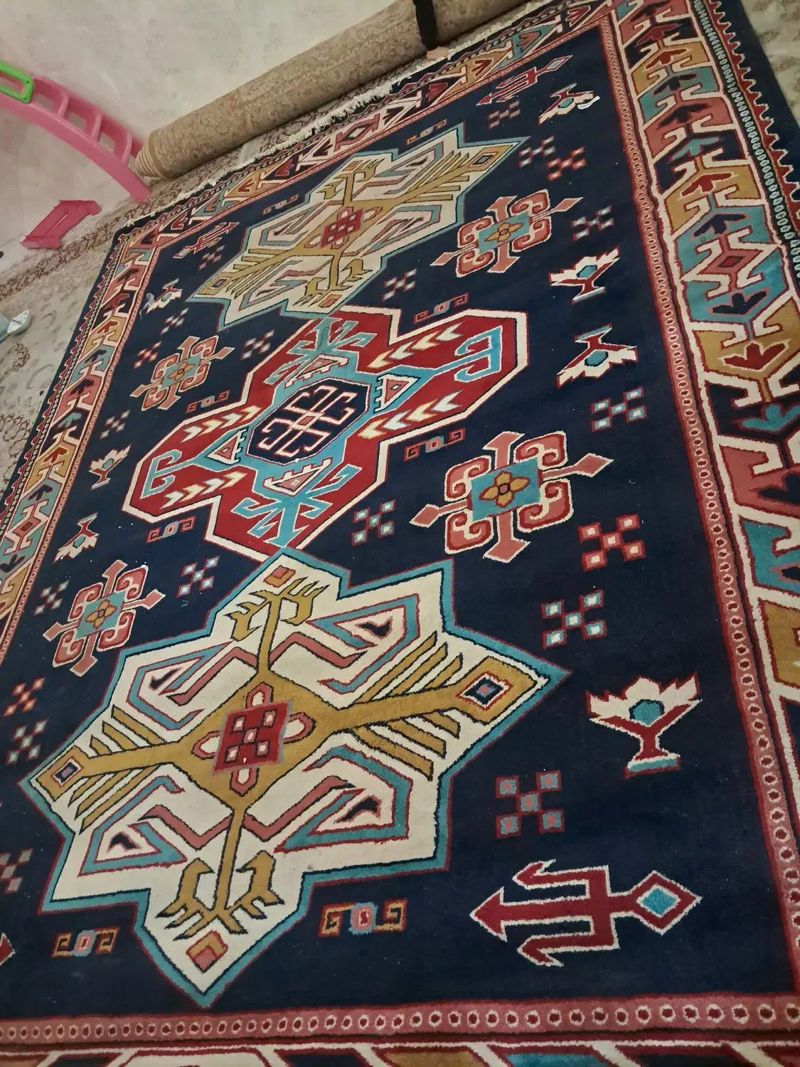 گلیم فرش پرز دار|گلیم، جاجیم، گبه|خرمآباد, |دیوار