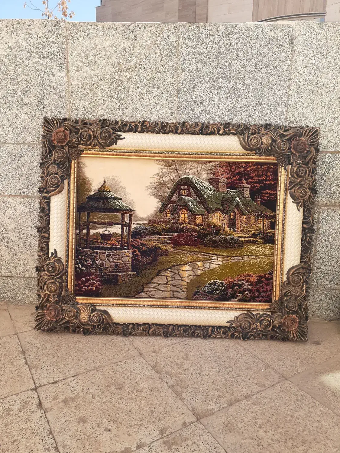 تابلو فرش ماشینی ۷۰۰ شانه سایز ۶۰×۸۰|تابلو فرش|مشهد, زمرد|دیوار