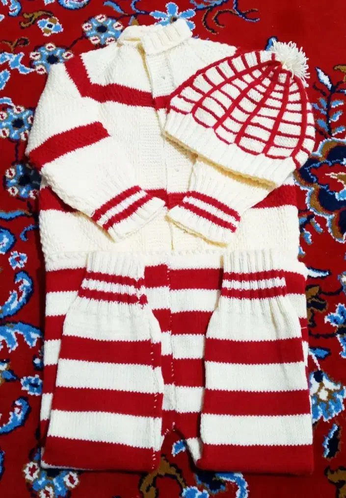 ست سه تیکه بافت نرم و راحت بچگانه|کفش و لباس بچه|جوانرود, |دیوار