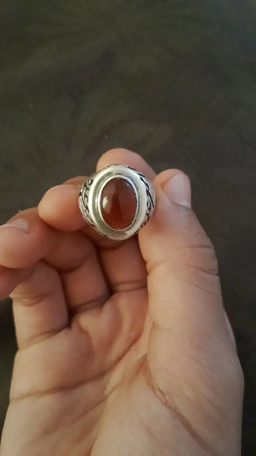 انگشتر عقیق سرخ (یمنی) نقره 825|جواهرات|بندر دیر, |دیوار