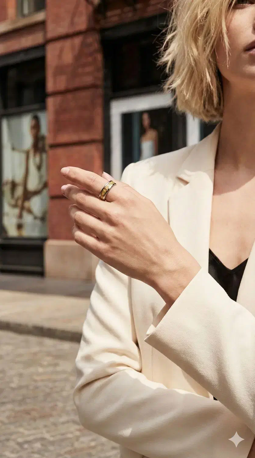 حلقه تنگستن با اینله ورق طلای ۲۴ عیار|بدلیجات|تهران, تهرانپارس جنوبی|دیوار