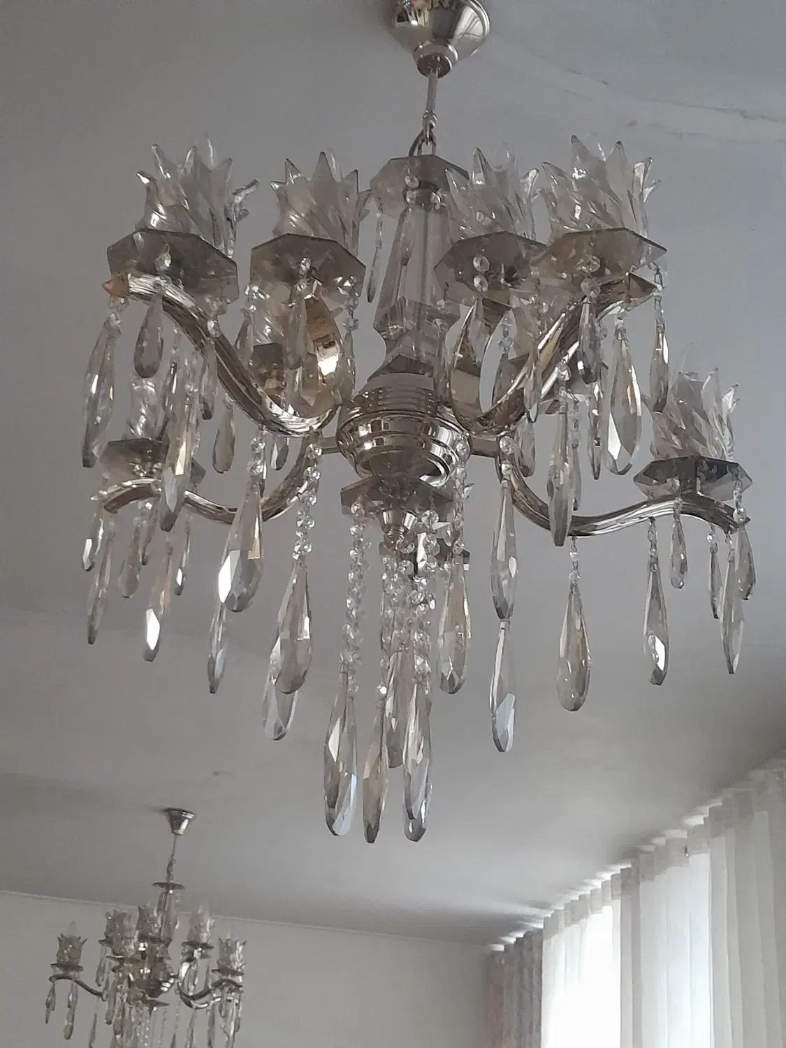 لوستر برنجی با روکش آب طلا|لوستر و چراغ آویز|اراک, |دیوار