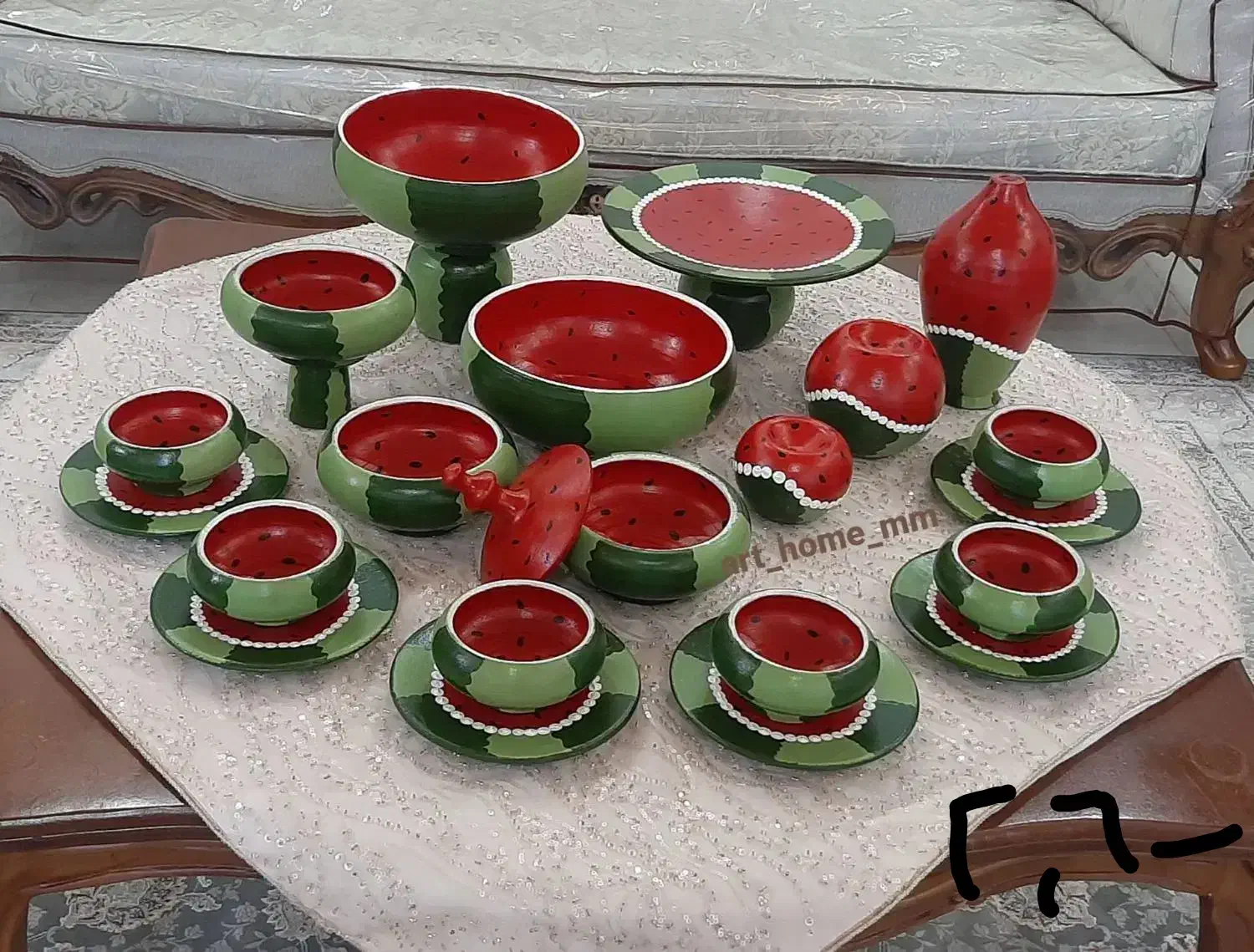 ست ظروف یلدا/شب چله/یلدایی عروس/ظرف/سفارشی|صنایع دستی و سایر لوازم تزئینی|تهران, والفجر (افسریه)|دیوار