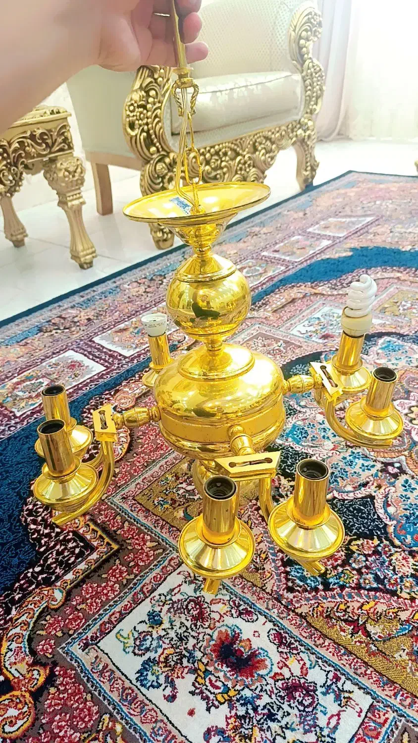 دو عدد لوستر برنجی اصل اصل|لوستر و چراغ آویز|ارومیه, |دیوار