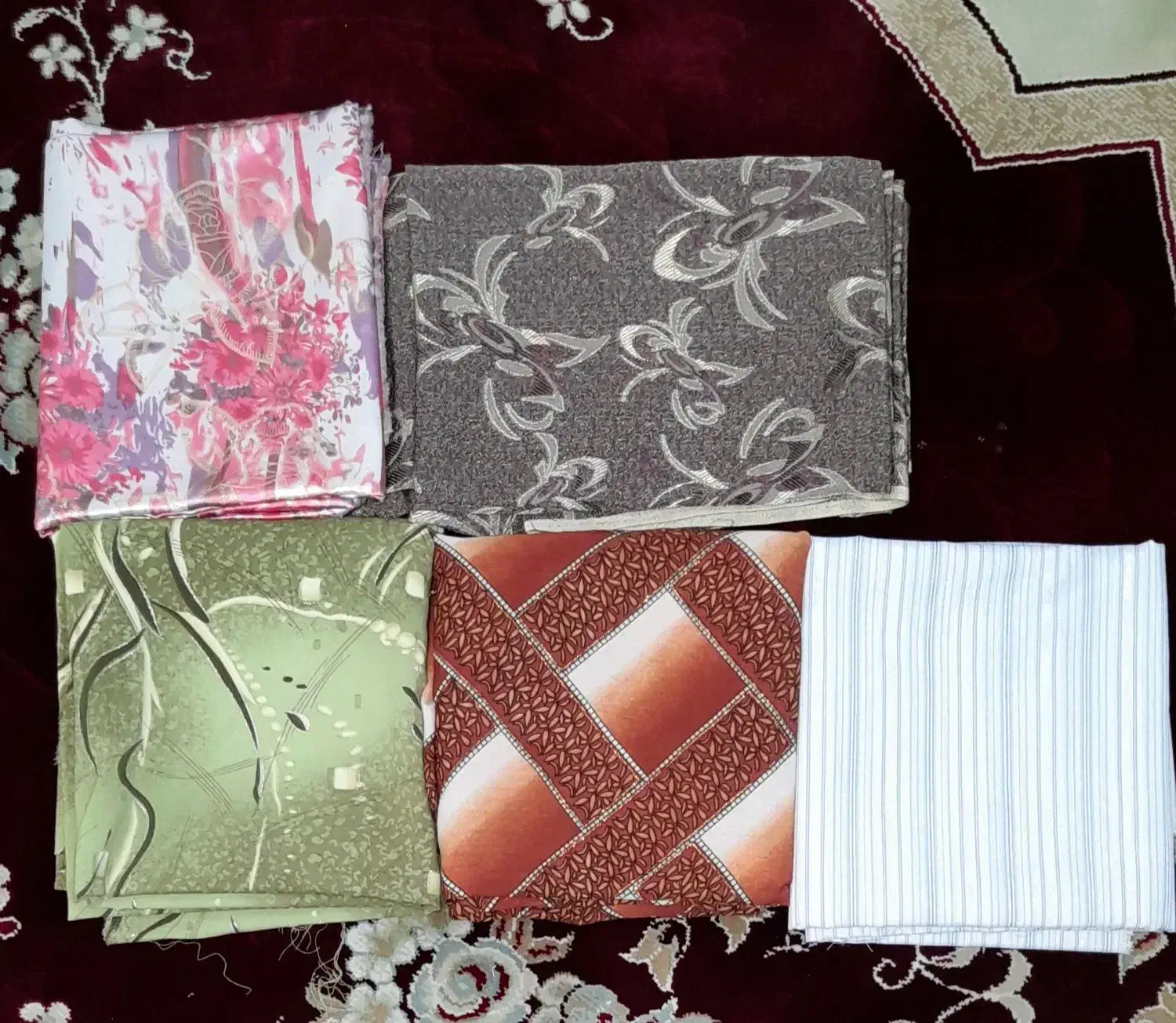 تعدادی پارچه قواره ای مجلسی وغیرمجلسی نو|لباس|الوند, |دیوار