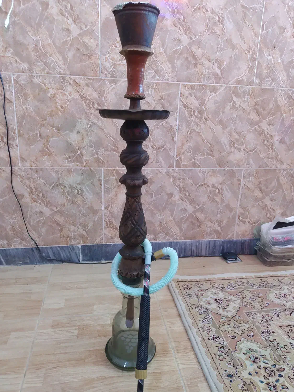 یک عدد قلیان بدنه گردکان اصل تعم دوسیب|کلکسیون و سرگرمی|پارسآباد, |دیوار