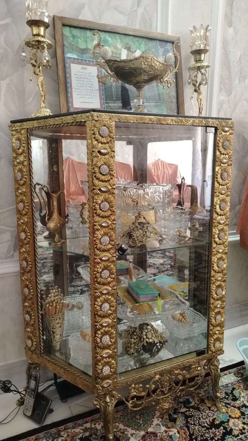 میز تلویزیون وکنسول نو برنز،به علت تغییر دکوراسیون|بوفه، ویترین، کنسول|قم, نیروگاه|دیوار