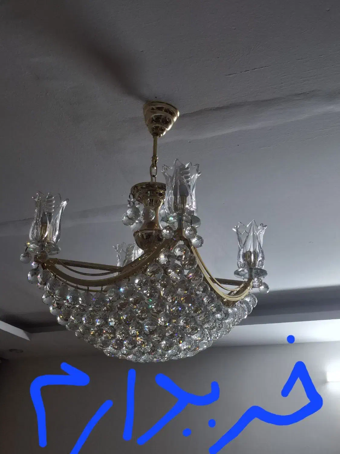 لوستر طلایی|لوستر و چراغ آویز|مشهد, امیریه|دیوار