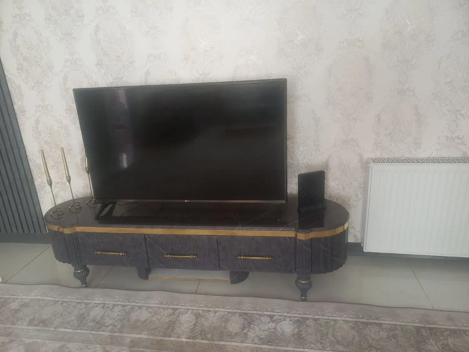 ست مبلمان،آینه کنسول،میز تلویزیون(طوسی طلایی)|مبلمان خانگی و میز عسلی|شهریار, شهریار|دیوار