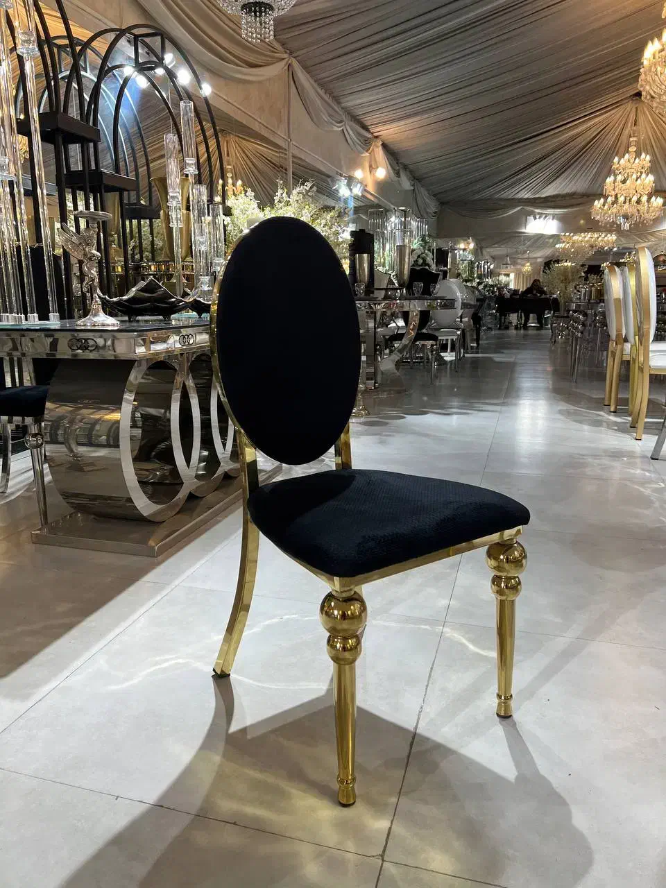 صندلی رستورانی پایه توپی ابکاری/سیلور و طلایی|عمدهفروشی|ساری, |دیوار