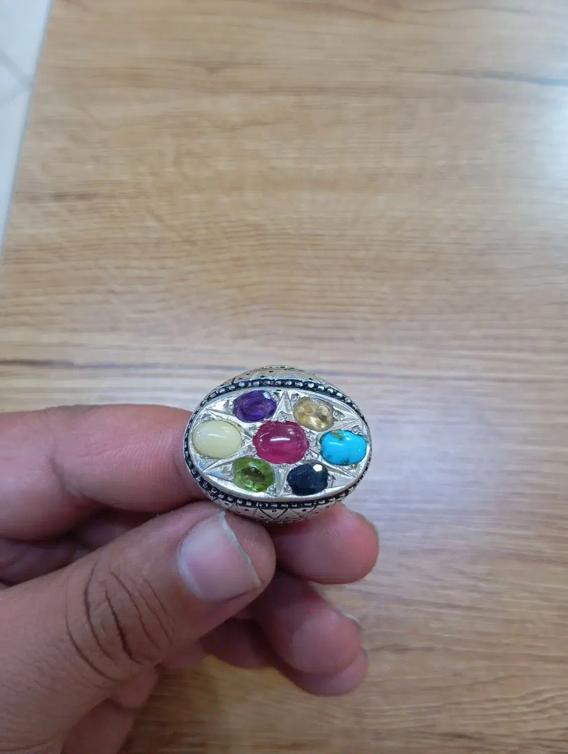 انگشتر 7سنگ فخاری|جواهرات|ملایر, |دیوار