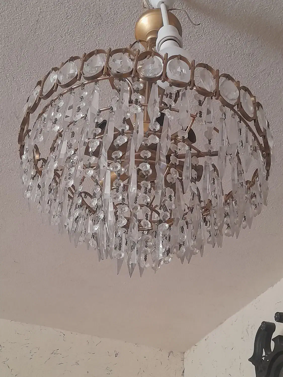 لوستر برنز ۸شعله قدیمی|لوستر و چراغ آویز|تبریز, |دیوار