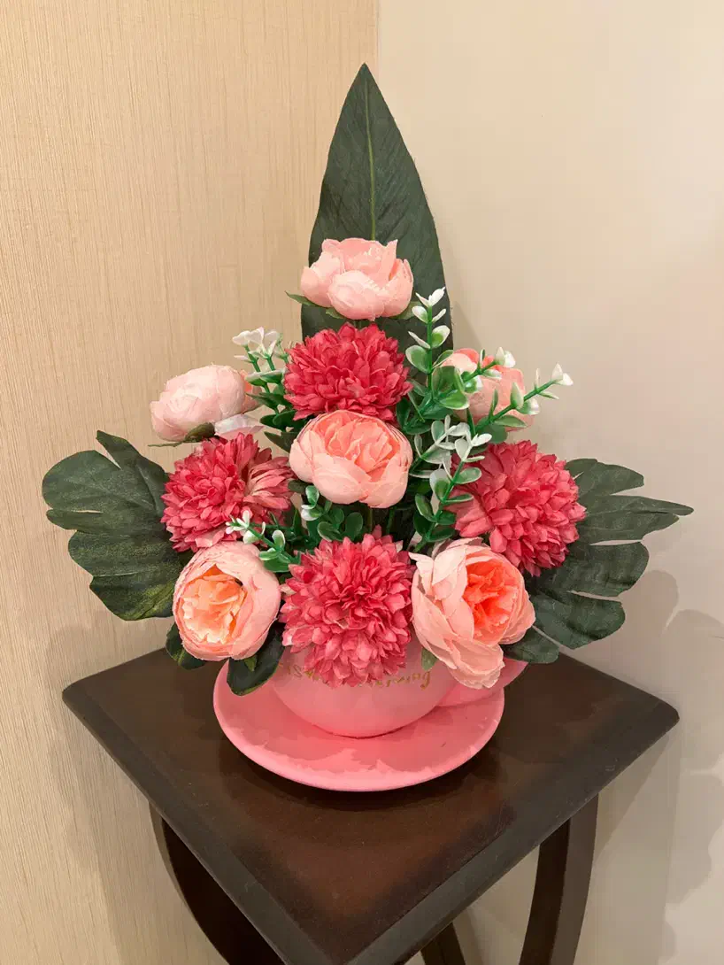 گل مصنوعی با گلدان مدل فنجان|گل مصنوعی|تبریز, |دیوار