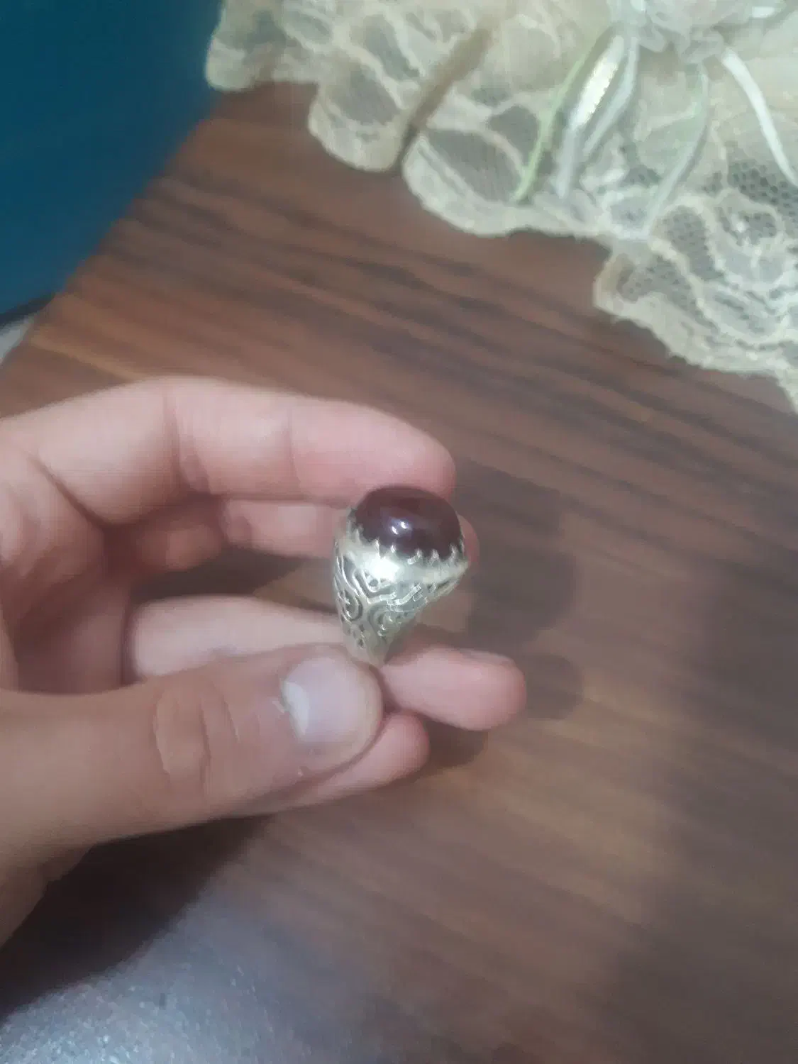 انگشتر نقره نگین عقیق یمن|جواهرات|تهران, مینای جنوبی|دیوار