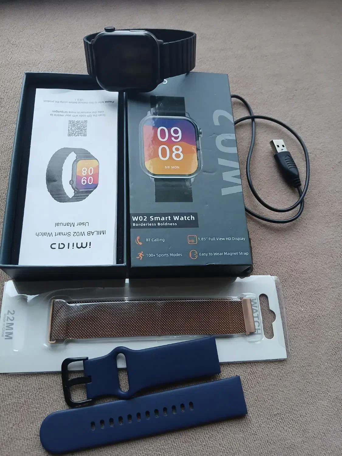 ساعت هوشمند ۱.۸۵ اینچی آی می لب مدل w02 شیائومی|ساعت|بیجار, |دیوار