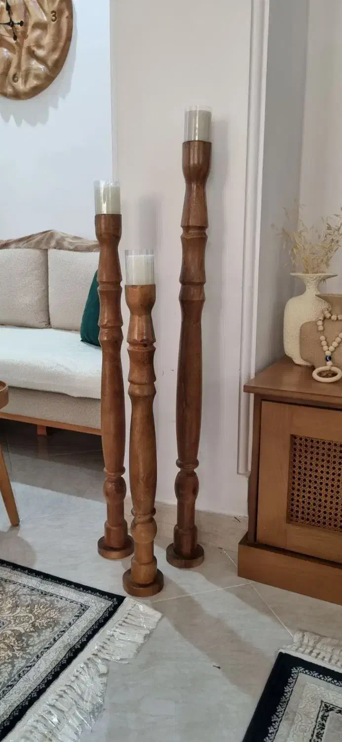 کنار سالنی جا شمعی کنار سالنی چوبی چوب راش|صنایع دستی و سایر لوازم تزئینی|تهران, سردارجنگل|دیوار