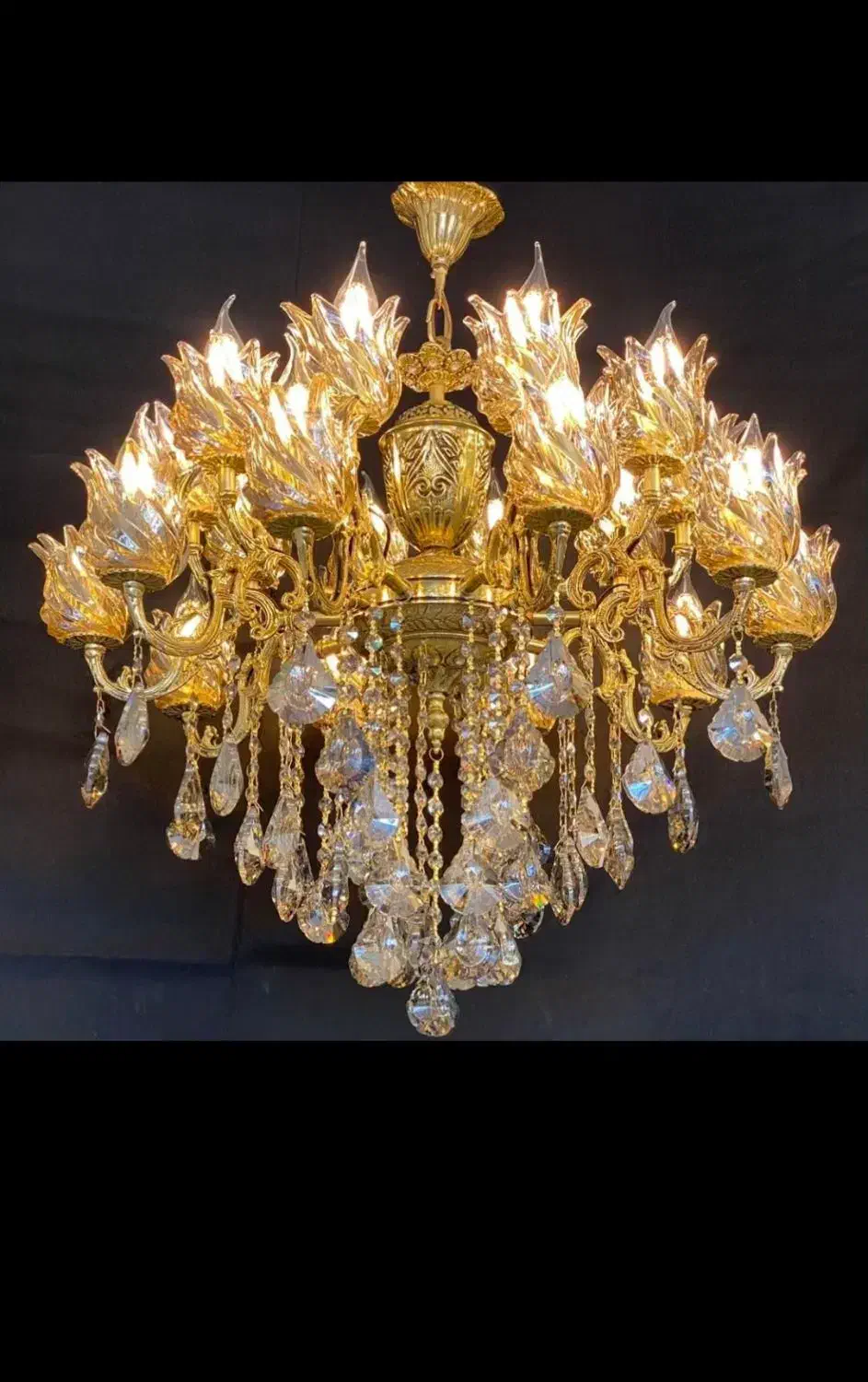 لوستر برنجی ۶+۶ بازار نسیم شهر|لوستر و چراغ آویز|نسیم‌شهر, |دیوار