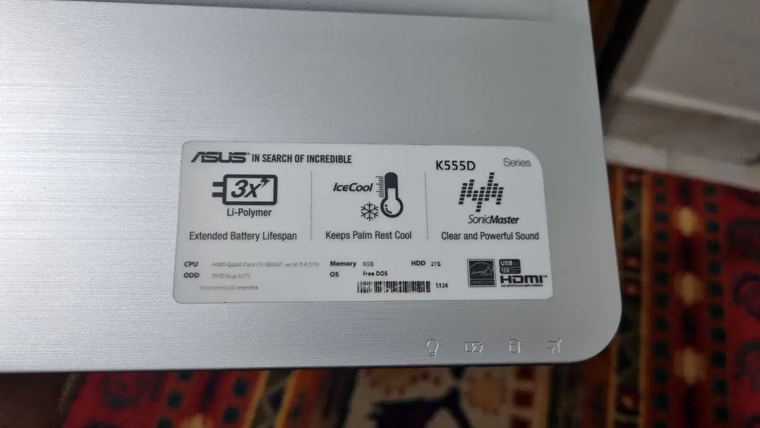 لپتاپ asus k555dg|رایانه همراه|تهران, دروس|دیوار