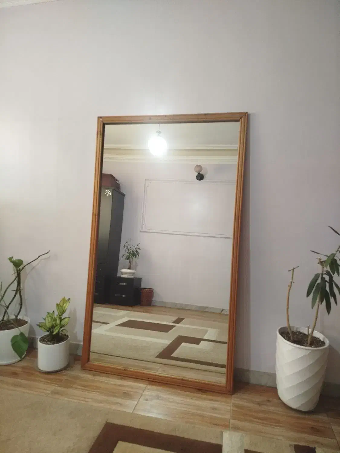 آینه قدی قاب دار ارتفاع1/59عرض90 تمیزوسالم درحدنو|آینه|بابل, |دیوار