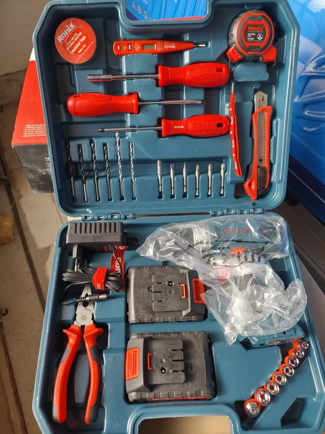 کیت ۳۳ تیکه دریل پیچ گوشتی شارژی رونیکس  آک بند|ابزارآلات|مشهد, کوثر|دیوار