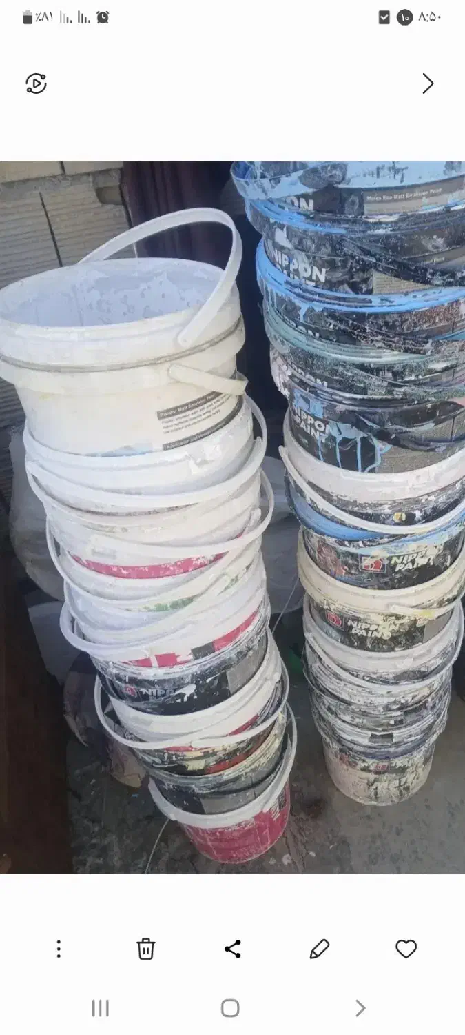 سطل خالی ۱۲ کیلویی رنگ|ظروف نگهدارنده، پلاستیکی، یکبارمصرف|چناران, |دیوار