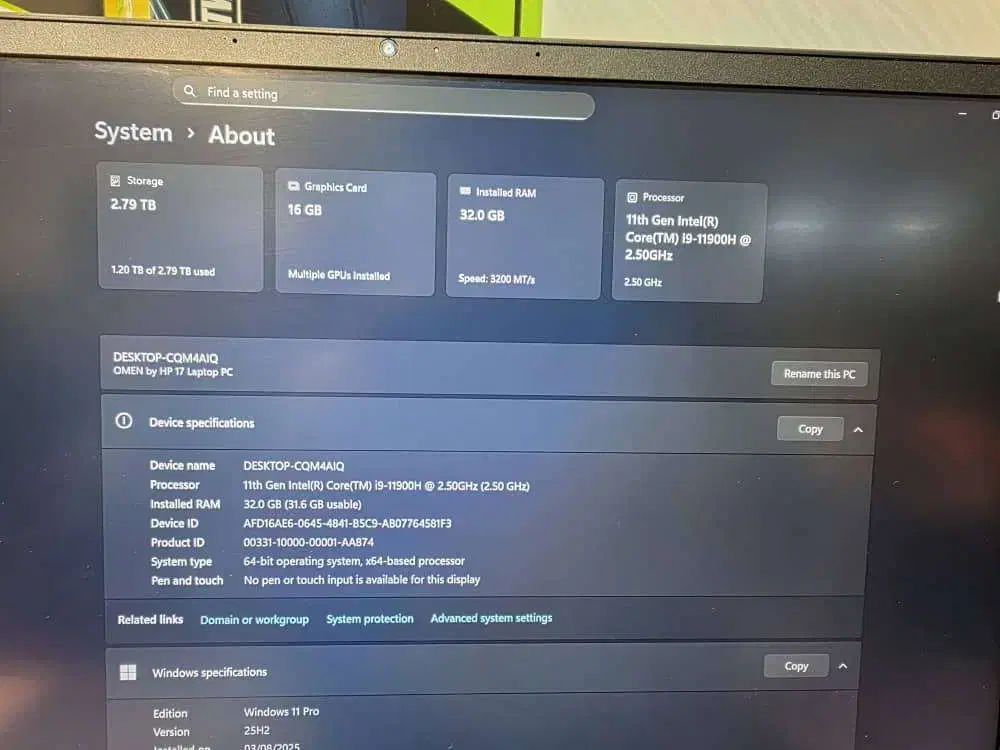 لپ‌تاپ گیمینگ HP هیولا  i9 + 3080 16GB + SSD 3TB|رایانه همراه|شیراز, معالی‌آباد|دیوار
